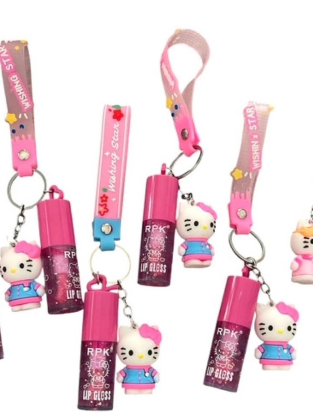 1 For 15$ Hello Kitty Pink and Blue Lip Gloss Keychain Charm - Picture 2 of 2